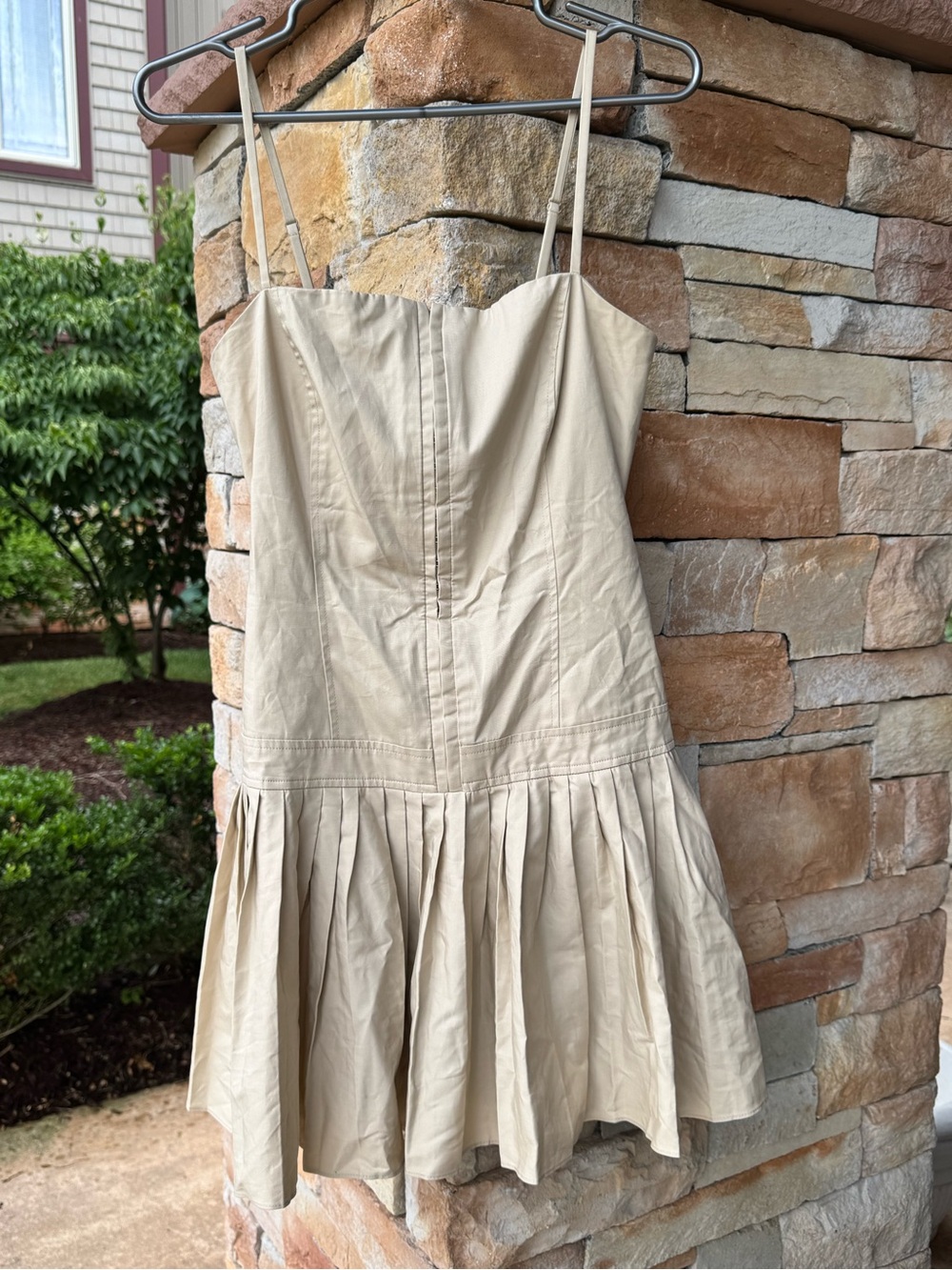 Strappy Beige Drop-Waist Sundress